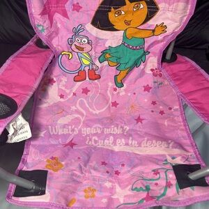 Vintage 2008 Dora The Explorer Kids Camping Folding Chair Nickelodeon Fairy RARE